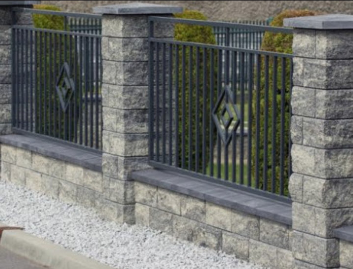 stone wall and steel work