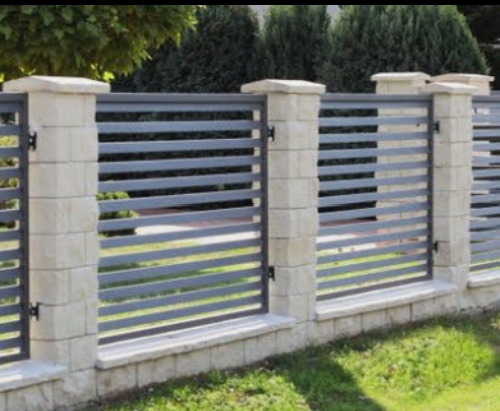 Stone and steel fence work